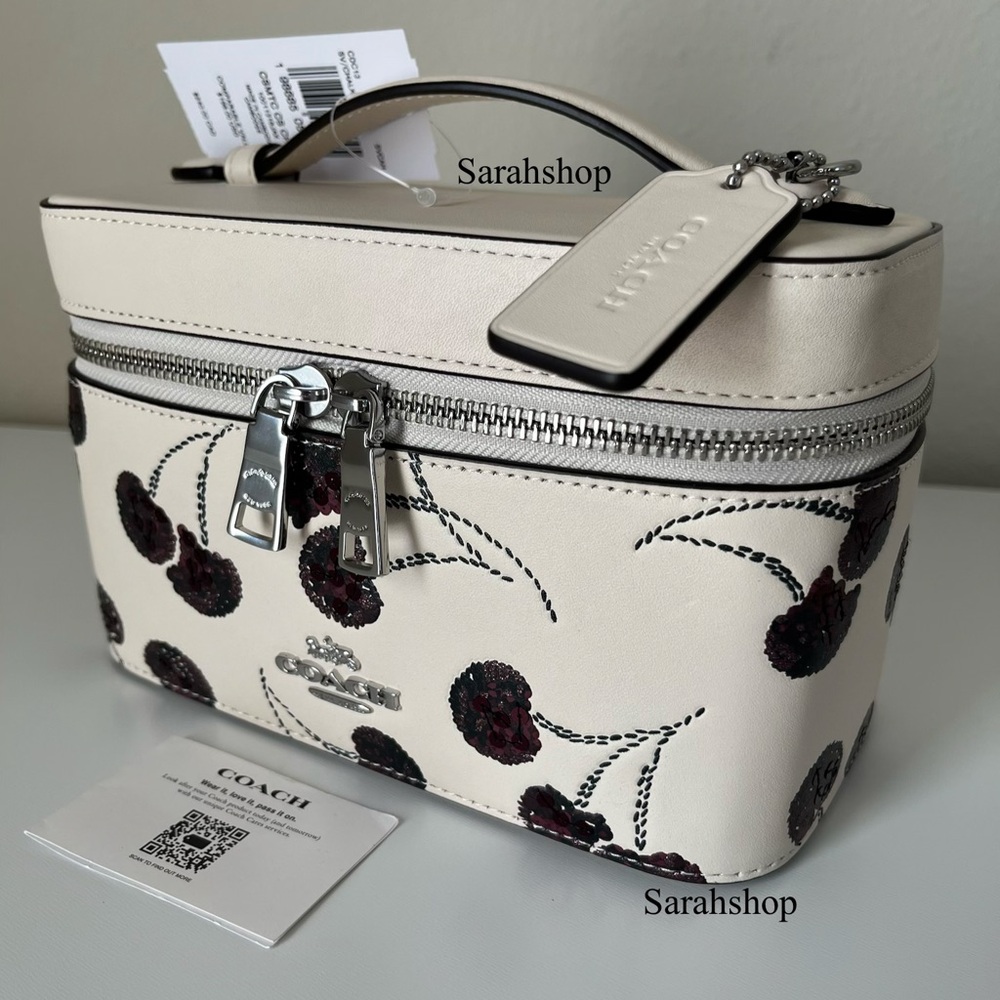 ✅Coach Cosmetic Case With Cherry Print